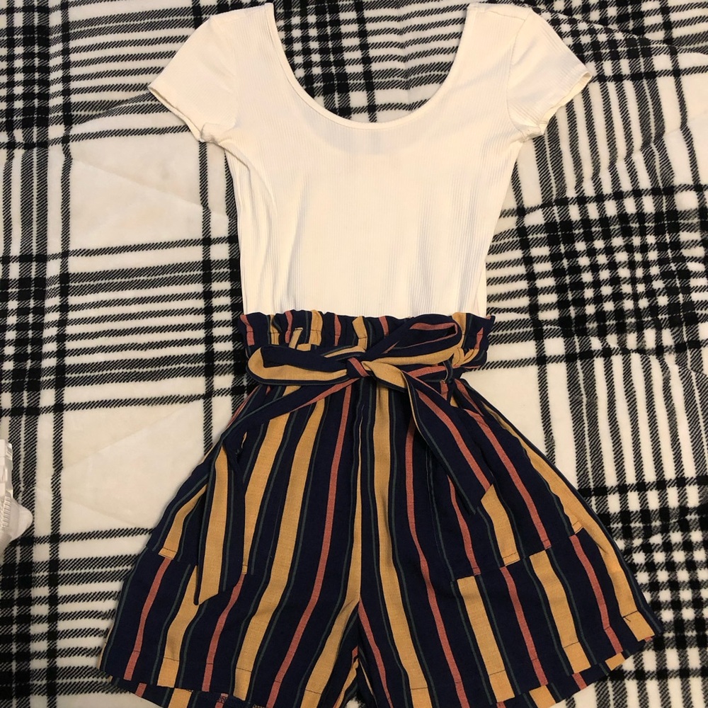 Altar’d State Stripped Romper XS